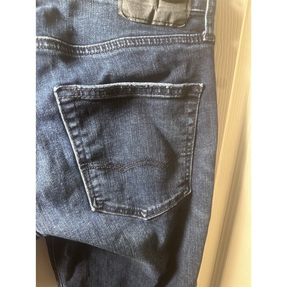 American Eagle Outfitters AE Flex Men's 28x34 Dark Wash Straight Stretch Jeans - Picture 4 of 5